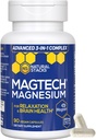 Magnezyum Magtein L-Threonate, Glycinate & Taurate – 200 mg Chelated Magnezyum Kompleksi – MagTech Magnezyum Supplement for Relaxation & Brain Health – 90 Capsules