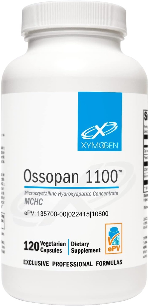 XYMOGEN Ossopan 1100 - Bone Strength + Bone Health - Mikrokristal Hidroxyapatite, Phosphorus - Kadınlar ve Erkekler için (120 Capsules)