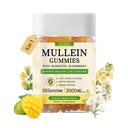 Mullein Gummies με 3600mg Mullein Leaf Extract, 7 in 1 for Lung Cleanse, Respiratory Lung Health, Immune Booster, Elderberry, Quercetin, Bromelain, Vitamin C&D3, No Sugar, for Adults, Vegan, 90 Count