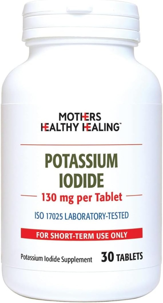 Potasyum Iodide 130 mg KI Supplement | Tiroid Desteği için 30 Tablet | Iodine - YODO Naciente