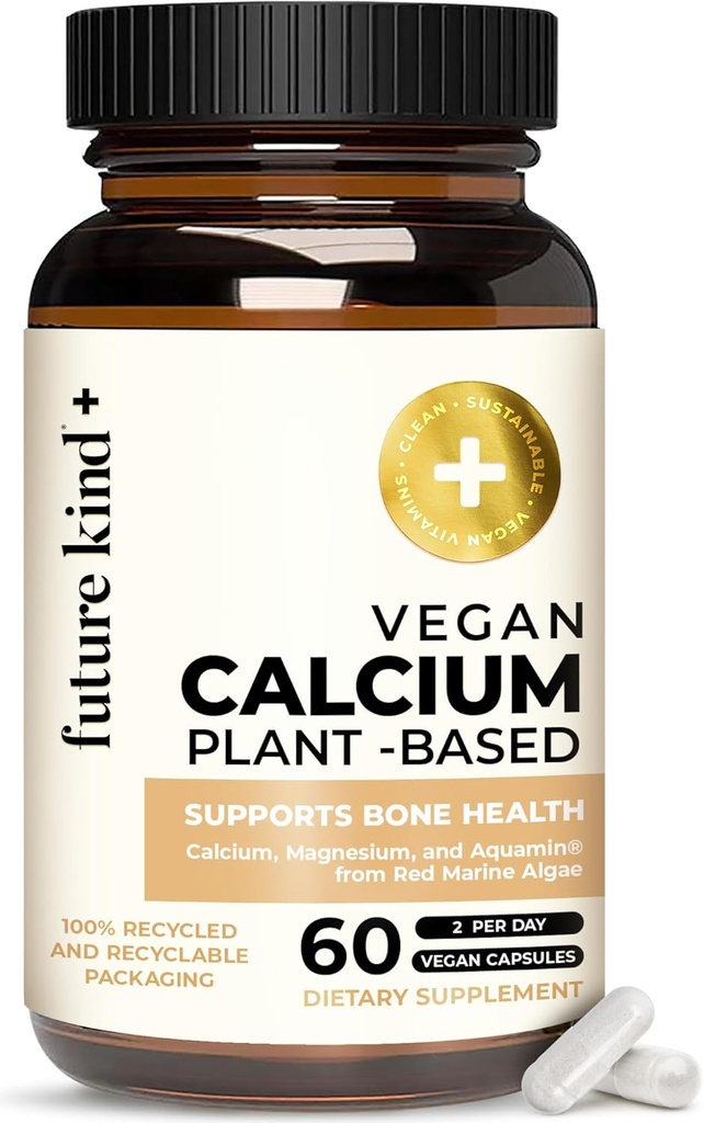 Future Kind Vegan Calcium Supplement - Φυτοβασικό συμπλήρωμα μαγνησίου από την Ισλανδία για την υποστήριξη δοντιών & οστών (60 κάψουλες)