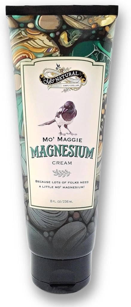Mo’ Maggie Topical Magnesium Cream | Highest Concentration of Zechstein Magnesium | Organic Opulent Oils & Shea Butter by Mo' Natural | 8 oz | New Package Design | Same Formula
