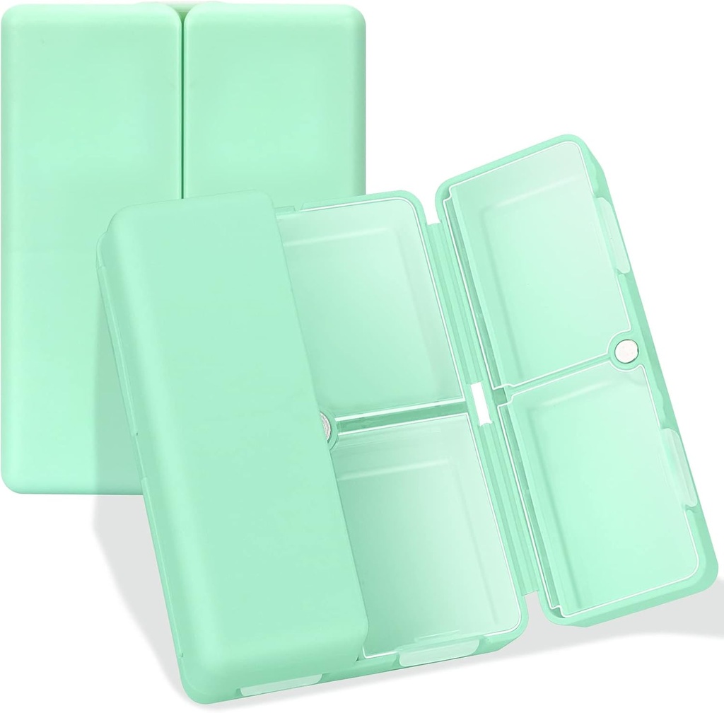 FYY Daily Pill Organizer, 7 Karşılaştırma Portreatif Pill Case Travel Pill Organizer, [Folding Design] Pill Box for Purse Pocket to Hold Vitamins,Cod Liver Oil,Supplements and Drug-Green