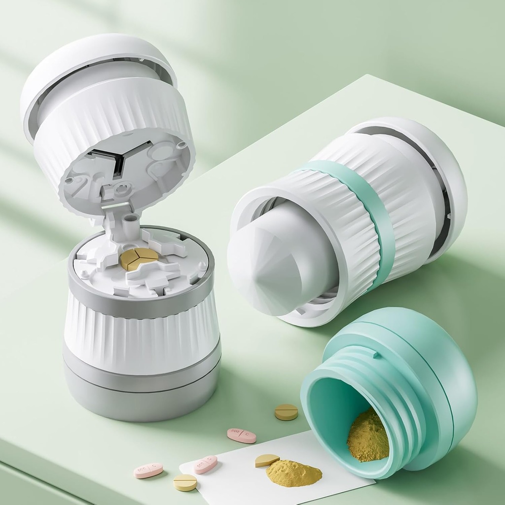 Pill Cottage - Pill Splitter with Paslanmaz Çelik Bıçak Küçük Pills veya Büyük Pills in one Third, Pill XS, Cuting Vitamins, Tabletler (1-3) Grey)