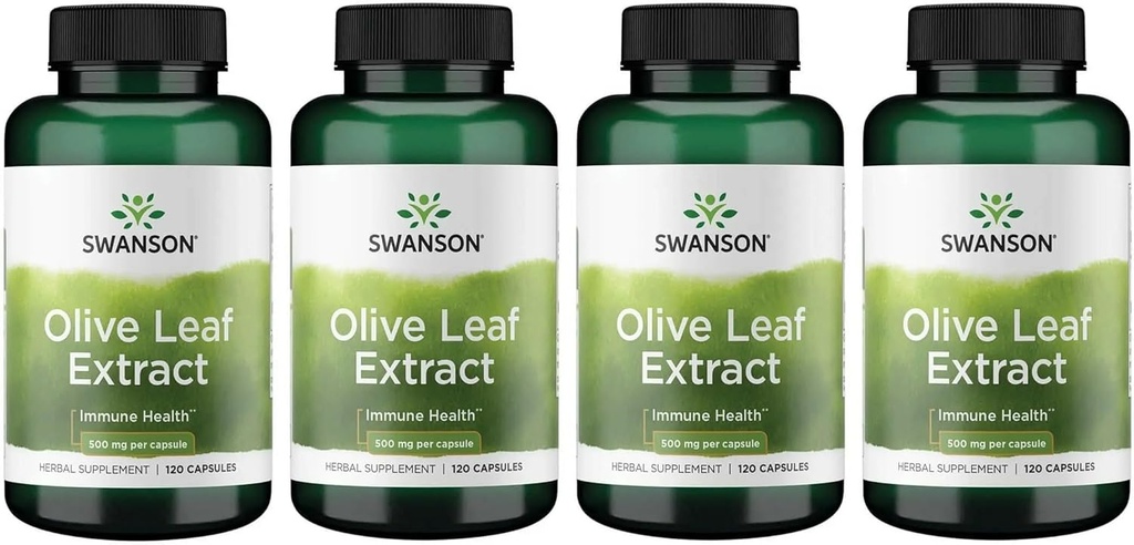 Swanson Olive Leaf Extract Capsules% 20 Ol Europein - (120 Capsules, 500 mg Her) 4 Şişe