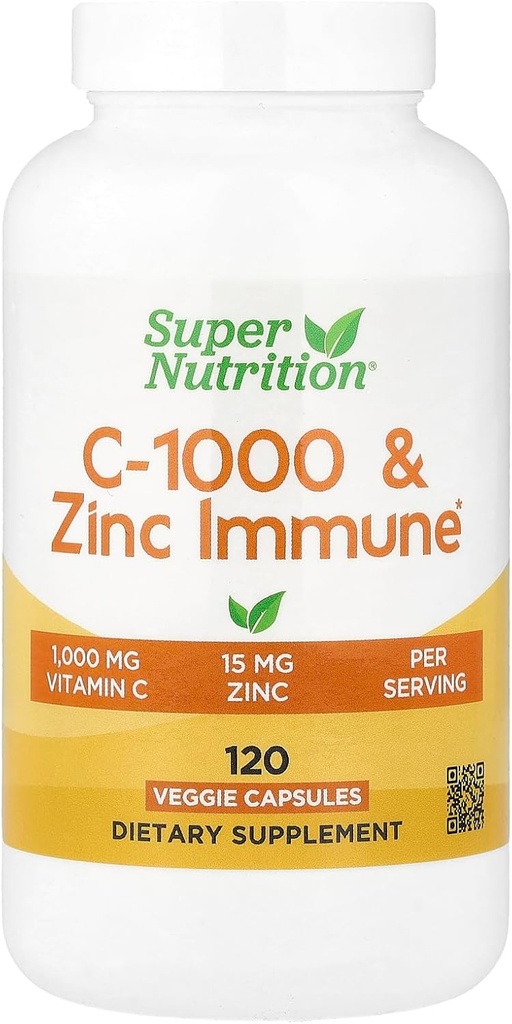 SuperNutrition, C-1000 & Ψευδάργυρος ανοσοποιητικός, εποχιακή φόρμουλα υποστήριξης*, Αντιοξειδωτική προστασία*, 120 ημέρα προσφοράς (Packaging May Vary)