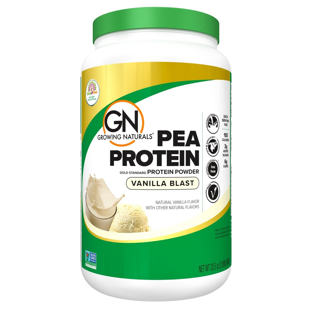 Doğals Raw Pea Protein Tozu, Vegan Plant Temel Protein, BCAA, Low-Carb, Low-Sugar, Vanilla Blast, 2 Pound ( 1)