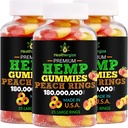 3PACK Hemp Gummies Premium HempOil Φρέσκα Ροδάκινα Δαχτυλίδια Hemp Gummy-for Sleep, Calm, Relax, Chill-Φυσικά φαγώσιμα Party-Made in USA
