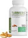 Bronson Turmeric Curcumin με BioPerine - Υψηλής ισχύος Premium Κοινή Υποστήριξη με 95% Standardized Curcuminoids - Μη ΓΤΟ Κάψουλες με Μαύρο Πιπέρι - 180 Count