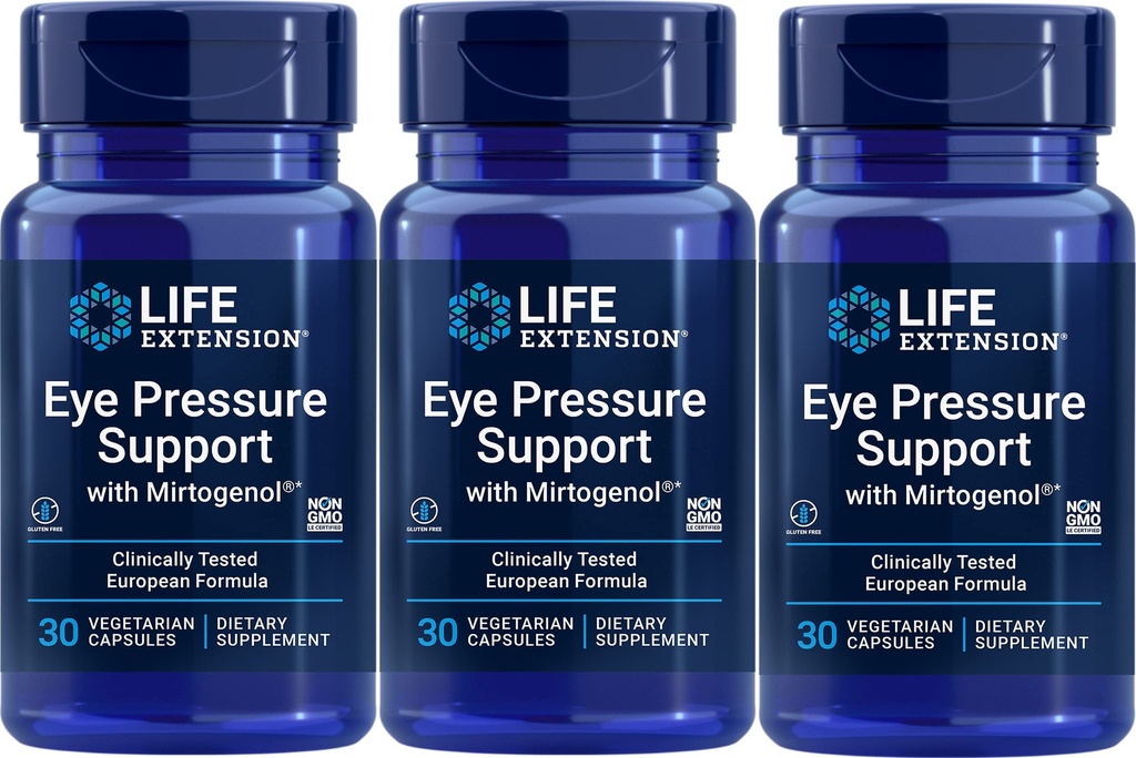 Life Extension Eye Printing Support with Mirtogenol,Vcaps 30 Count (Pack of 3)