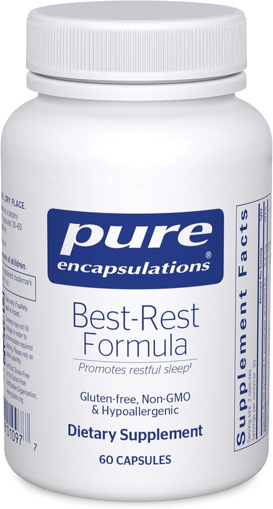 Pure Encapsulations Best-Rest Formula - Supports Restful Sleep - For Relaxation - Restful Sleep Supplement - Non-GMO & Vegan - 60 Capsules