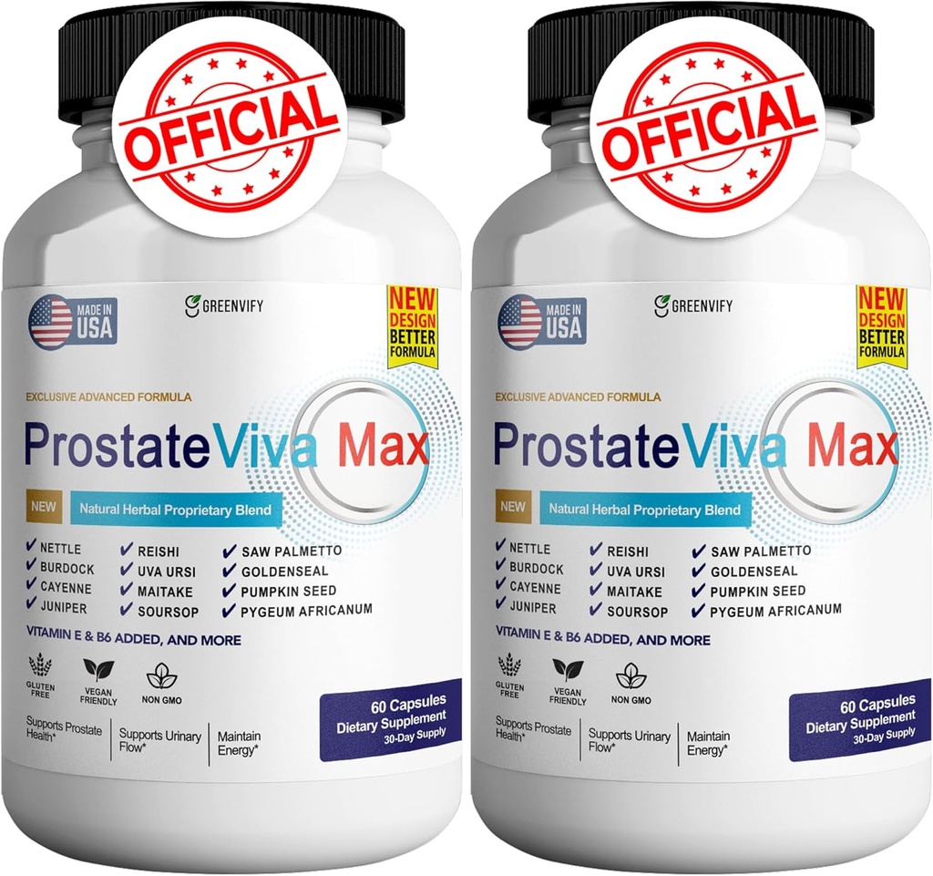 ProstateViva Max συμπληρώματα για τους άνδρες κάψουλες, συμπληρώματα υγείας - μέγιστη δύναμη, όλα τα φυσικά για να υποστηρίξει την κανονική και υγιή λειτουργία (120 κάψουλες)