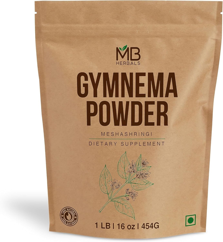 MB Herbals Gymnema Leaf Toz 1 lb / 16 oz | 454 Gram | Meashringi Toz | Gymnema Sylvestre