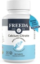 Freeda Calcium Citrate – Kosher Vegan Bone Strength Supplement – Supports Bone Density & Muscle Function – Calcium 1000mg per Serving – No Added Vitamin D – (100 Tablets)