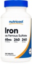 Nutricost Iron (As Ferrous Sulfate) 65 mg, 240 Tablet - Non-GMO, Gluten Free