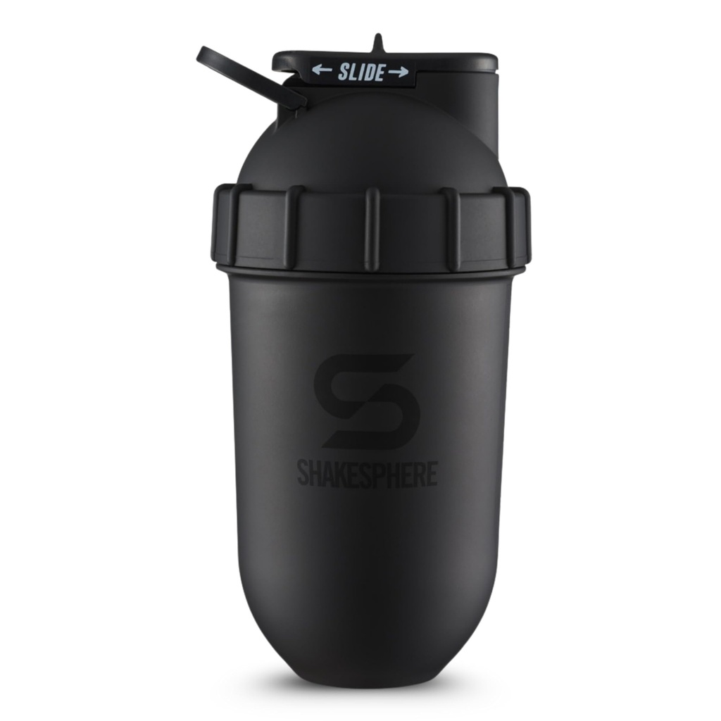 SHAKES CoolRE Shaker Şişe - 24oz Leak Kanıt Protein Shaker Şişe Pre Workout, Smoothie ve Toz İçecek Mixes, No-Blade Cooking for Gym, BPA-Free, Easy Clean & Easy to carry (Matte Black)