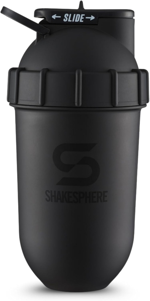 SHAKES CoolRE Shaker Şişe - 24oz Leak Kanıt Protein Shaker Şişe Pre Workout, Smoothie ve Toz İçecek Mixes, No-Blade Cooking for Gym, BPA-Free, Easy Clean & Easy to carry (Matte Black)