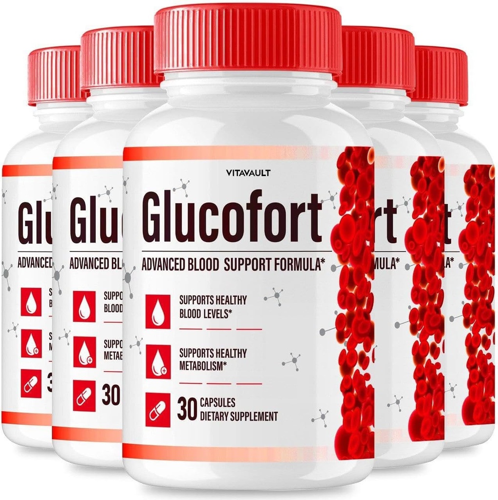 (5 συσκευασία) Glucofort, Max Advanced Blood Support Formula Κάψουλες