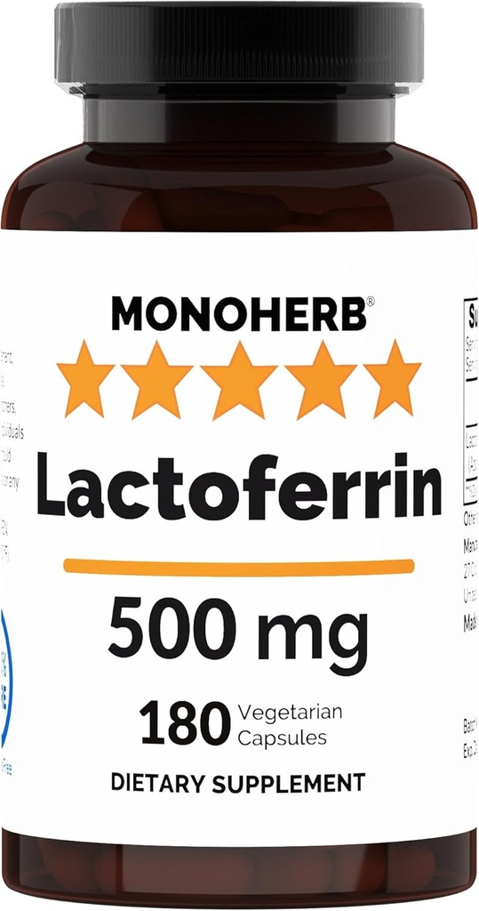 MONOHERB Pure Lactoferrin 500 mg - 180 Veg Capsules - 180 Hizmet - Katkılar Ücretsiz