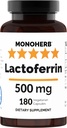 MONOHERB Pure Lactoferrin 500 mg - 180 Veg Capsules - 180 Hizmet - Katkılar Ücretsiz