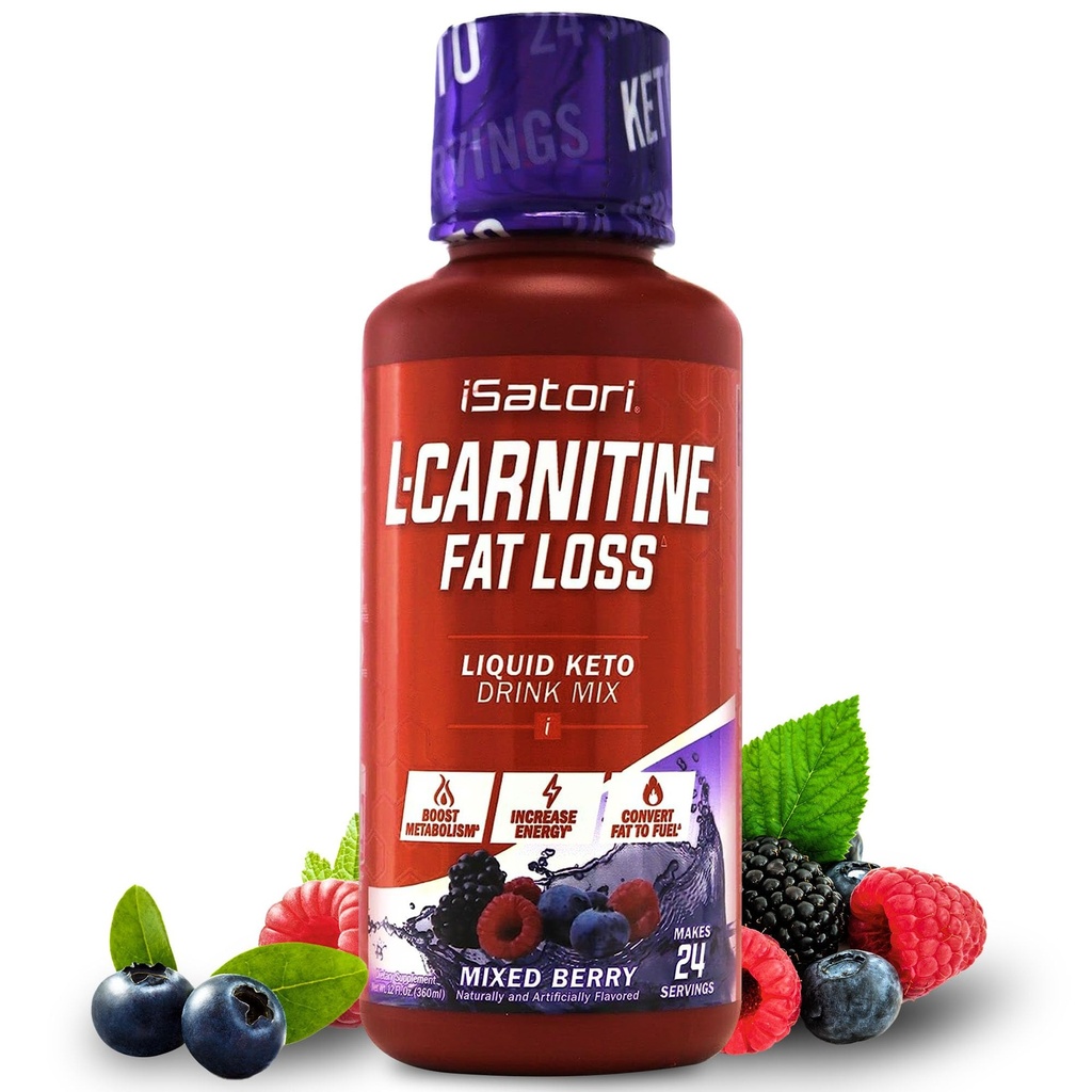 iSatori L-Carnitine 1500, Triple-Blend Sıvı L Carnitine Supplement, Acetyl & Tartrate, Stimulant Free Energy, Low Calories, Sugar or Gluten, Keto-Friendly, Karma Berry Flavor (24 Hizmet)