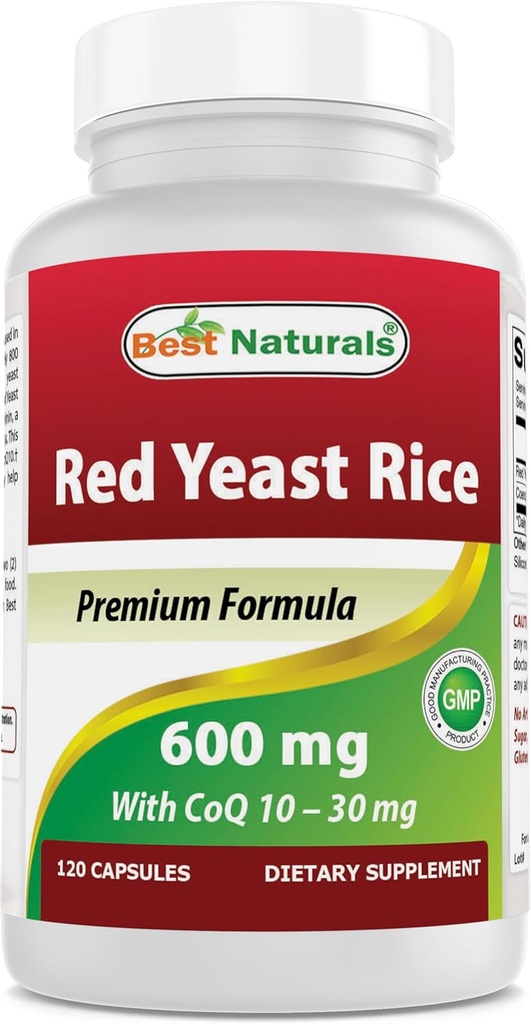 Best Naturals Red Yeast Rice with CoQ10, 120 Capses - Καρδιαγγειακή Φόρμουλα Περιέχει 600 mg Red Yeast Rice ans 30 mg CoQ10