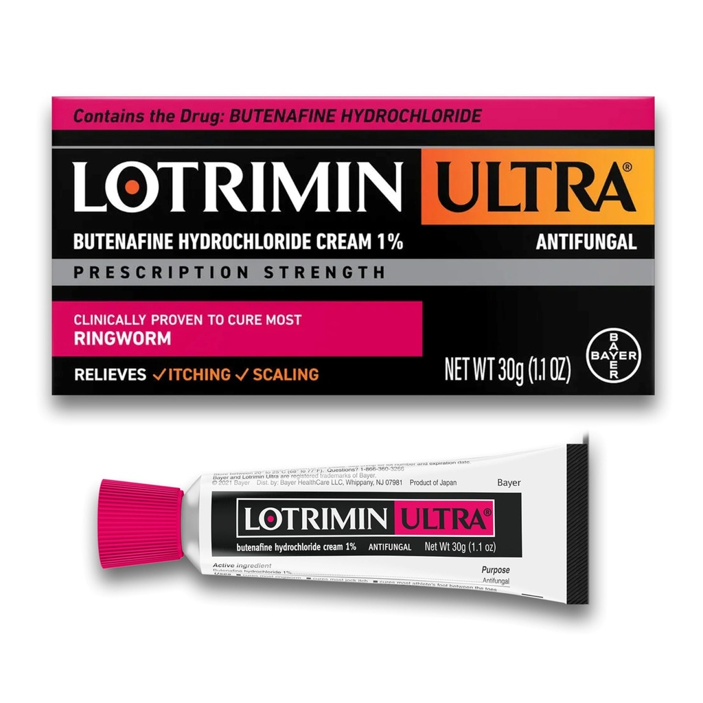Lotrimin Ultra Ringworm Cream, Butenafine Hydrochloride% 1, En Ringworm Etkili Antifungal Tedavisi, 1.1 Ounce (30 Grams)