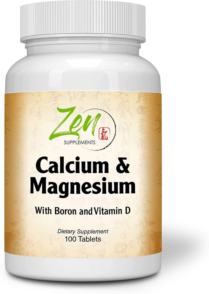 Zen Supplements - Hi Potency Food & with Magnezyum D3 & Boron forBoostd Abxia, Supports Bone Health & Bone 100-Tabs