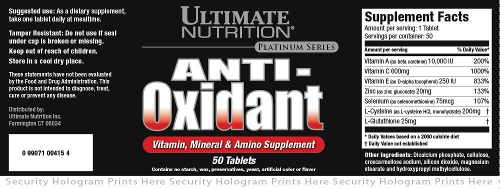 Ultimate Beslenme Antioksi Vitamini, Mineral ve Amino Supplement (50 Tablet)