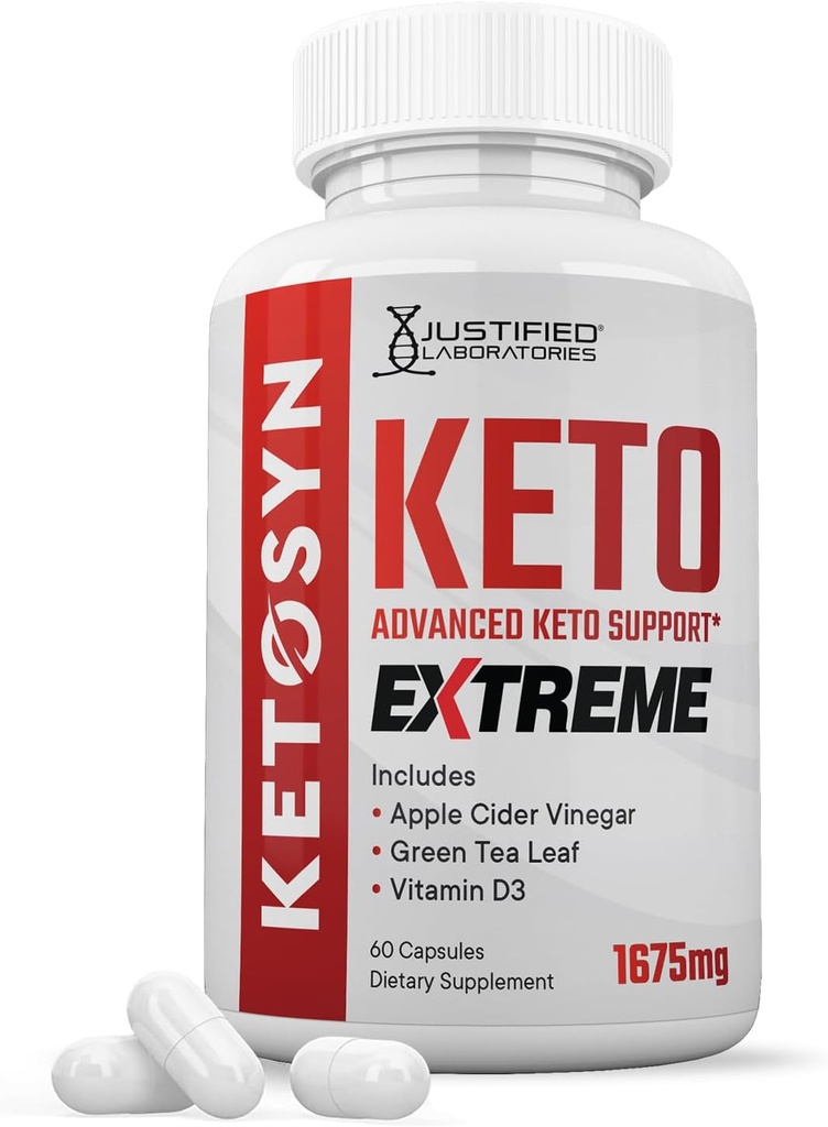Ketosyn Keto ACV Extreme Pills 1675 MG Chem Support Mix Alternative to Zhong ACV Gummies Formulated with Apple Cider Vinegar Ekstra Virgin Olive Oil Toz Green Tea Leaf 60 Capsules