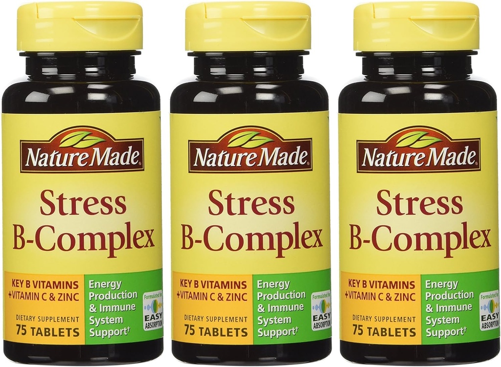 Nature Made Stress B Complex W Zinc Size 75ct (Pack of 3) 225 ct Total