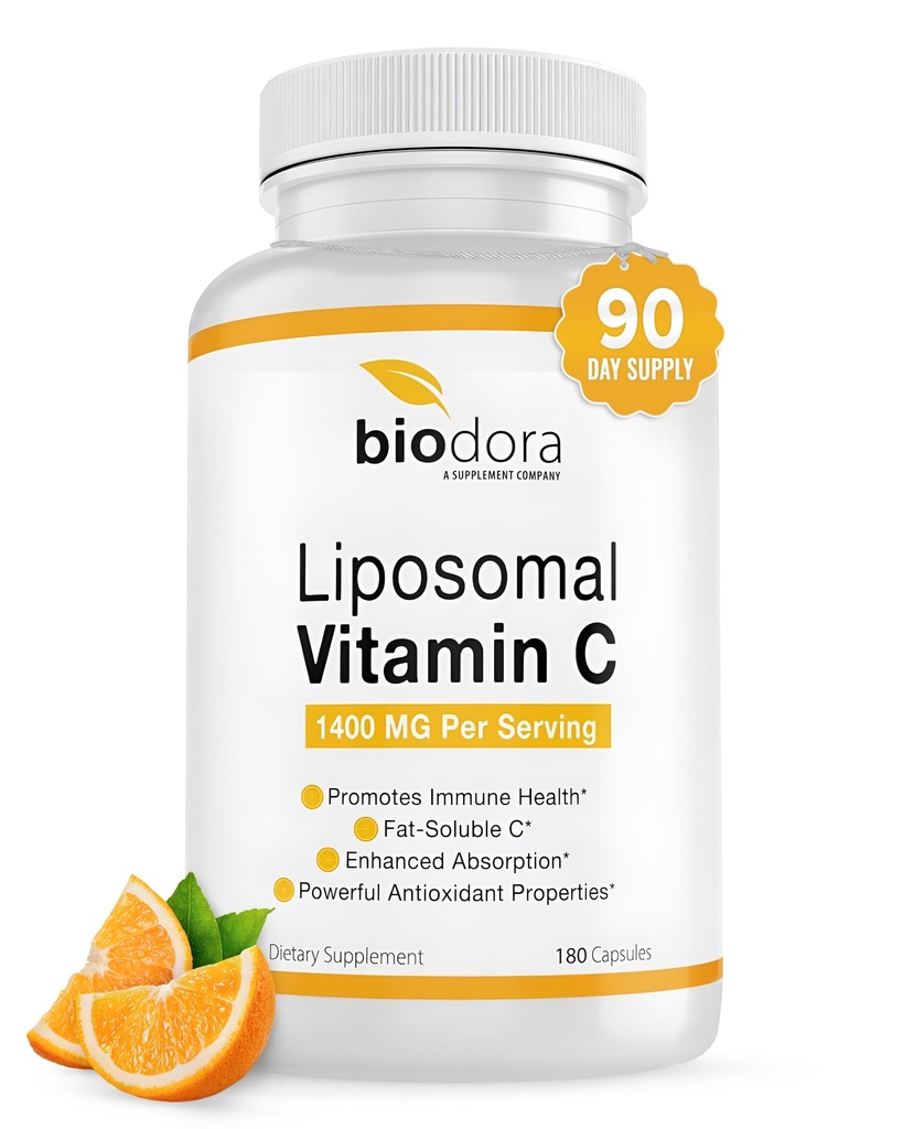 Liposomal Vitamin C, Sağlıklı Immune System, Destekler Kalp Sağlığı, Gelişmiş Enerji Düzeyi, Antioksi Özellikler, 1400 mg Per Servisler, 180 Capsules