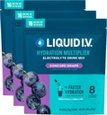 Sıvı I.V.® Hydration Multiplier - Concord Grape | Elektrolyte Toz İçecek Mix | 3 Pack (48 Hizmet)