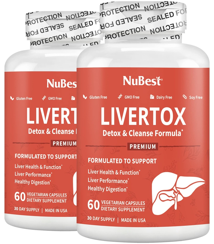 LiverTox – Advanced Liver Detox & Cleanse Formula - Herbal Liver Support with Milk Thistle, Turmeric, Artichoke, Dandelion, Beet & Çinko Liver Function & Digestion | Pack 2