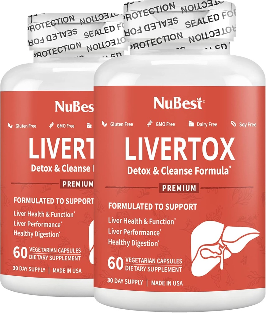 LiverTox - Advanced Liver Detox & Cleanse Formula - Φυτική υποστήριξη ήπατος με γαϊδουράγκαθο γάλακτος, κουρκουμά, Artichoke, δαντελίων, τεύτλων και ψευδαργύρου βοηθά τη λειτουργία του ήπατος και την πέψη 2