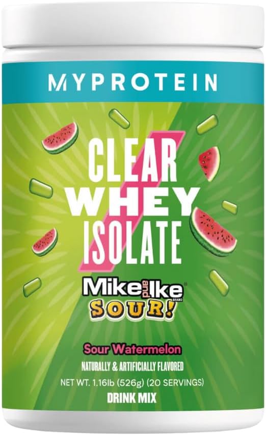 Myprotein Clear Whey Isolate Protein Toz, 1.1 Lb (20 hizmet) Meyvey Mike ve IKE Sour Watermelon IKE Sour Watermelon Drink Mix, 20g Protein per Service, Daily Drink for Superior Performance
