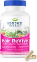 RidgeCrest Herbals Saç ReVive, Beslenme Saç Saçı C, Biotin (6000 C), çinko ve Bakır, Kadınlar için Saç Vitaminleri Sağlıklı Saçları Desteklemek, Cilt ve Nails (120 Caps, 30 Hizmet)