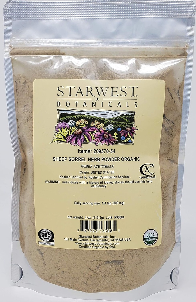 Starwest Botanicals Organik Koyun Sorrel Herb Toz, 4 Ounces