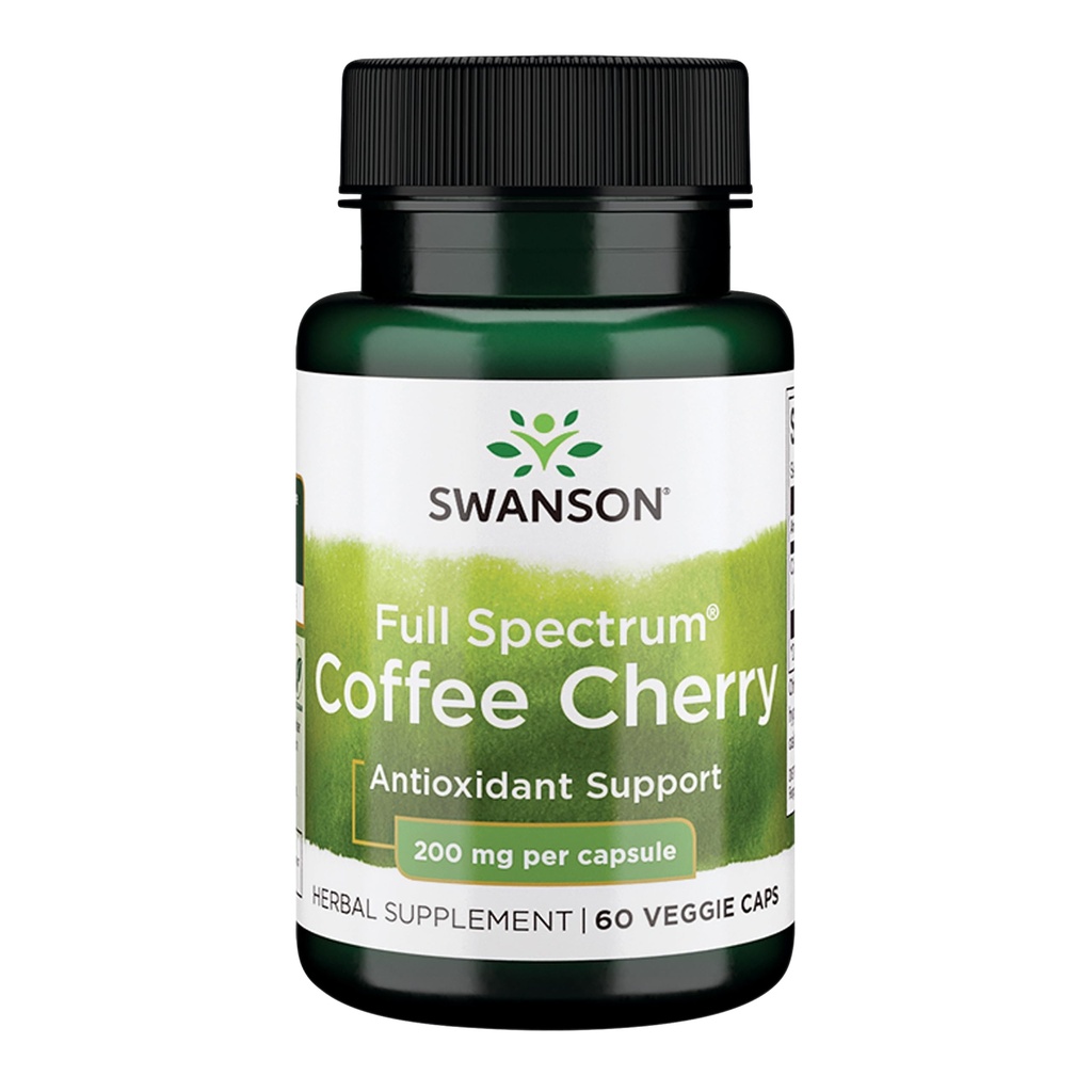 Swanson Full-Spectrum Coffee Cherry - Herbal Supplement Immune System Support & Supplying Essential Phytonutrients - Natural General Wellness Support - (60 Veggie Capsules, 200 mg Her)