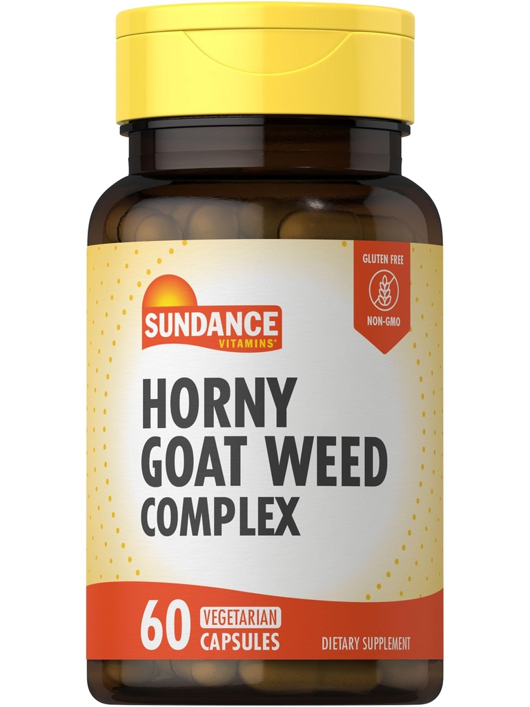 Sundance Horny Goat Weed Complex | 60 Capsules | Maca, Tribulus Terrestris ve L-Arginine | Vegetarian, Non-GMO & Gluten Free Supplement Supplement