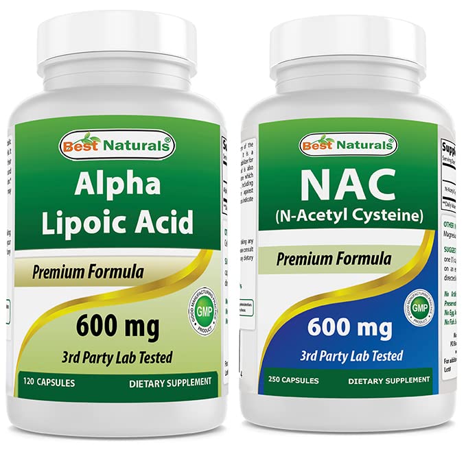 En İyi Doğallar Alpha Lipoic Acid 600 mg & NAC N-Acetyl-Cysteine 600 mg