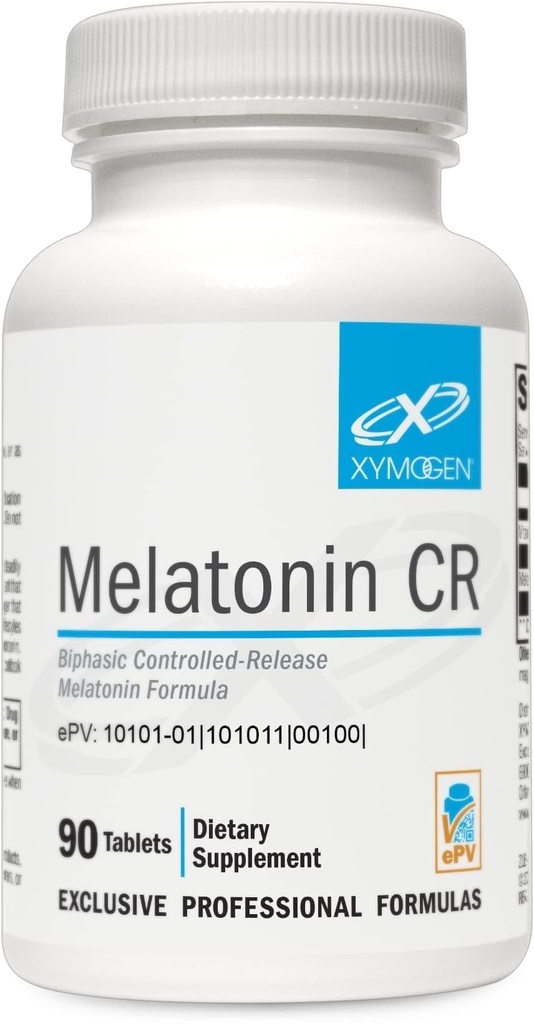 XYMOGEN Melatonin CR - Zaman Bülteni Melatonin 5 mg Supplement ile B6 - Nighttime + Immune Support - Biphasic Delivery Releases Hızlı Sonra Steadily (90 Genişletilmiş Bilet Tabletleri)