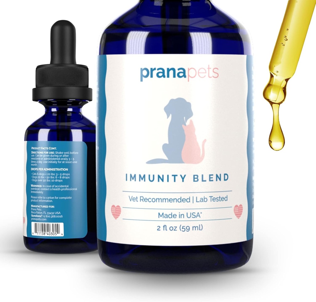 PranaPets Immunity Blend Supplement for Dogs & Cats | Doğal Yardımlar Relieve Fatigue & Weakness in Pets | Promosyonlar Enerji, Normal Appetite & Immune Support
