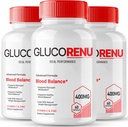 Gluco Renu Glyco Support Capsules, GlucoRenu Health Support Supplement Pills - maksimum Güçlü, Gluco Renu Health & Wellness, All Natural Advanced Formula, GlucoRenu Capsules (3 Pack)