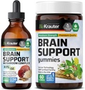 BIO KRAUTER Brain Support 60 Gummies & Brain Support Mushroom Tincture 4 Fl. Oz.