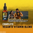 B12 Vitamini Sıvı Ölçeği 5000 mcg – Vegan Me-12 Enerji ve Odak için Yazıyor - Kadınlar ve Erkekler için B 12 Vitamin - Hızlı Absor Mecobalamin - 120 Hizmet - 4 fl oz