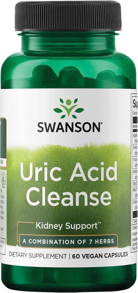 Swanson Uric Acid Cleanse - Natural Supplement Proting Kidney Support - 7 Herbs Güçlü Bir Kombinasyon - (60 Veggie Capsules)