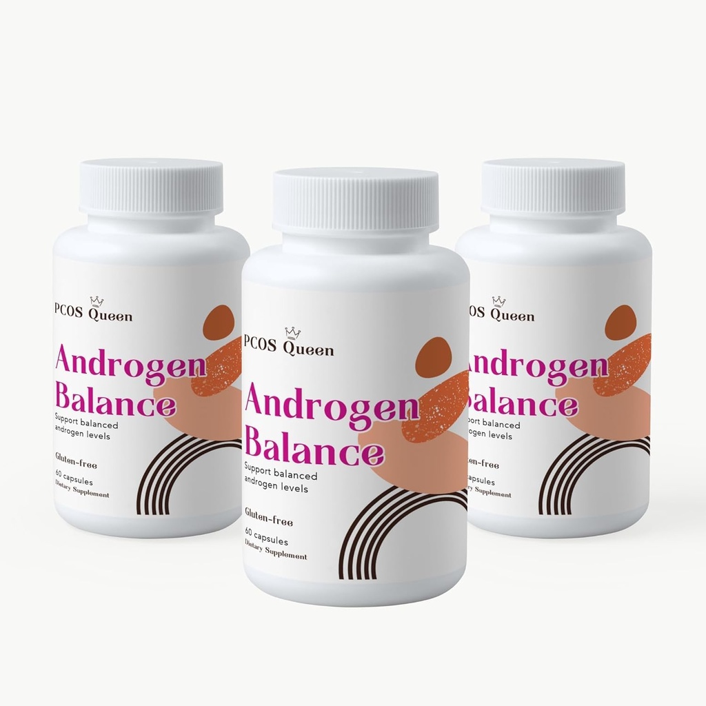 Androgen Balance - Hormon Balancing Supplement for Women - Support for Excess Body Or Face Saç, Balding, Fertness (3 Şişeler)