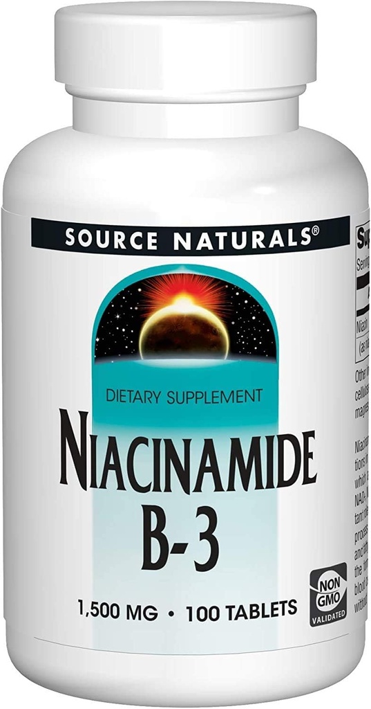 Source Naturals Niacinamid 1500 mg, 100 Tabs (2 Pack)