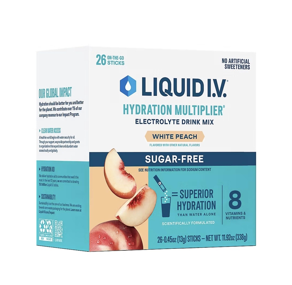 Sıvı I.V. Sugarfree Hydration Multiplier White Peach - 26 Sticks (1)